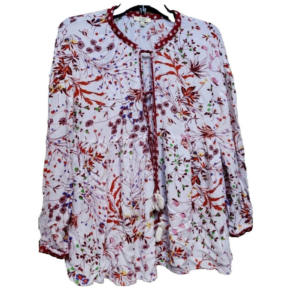 Kori America Peasant Top Hippie Boho Size Large Flowy Oversized